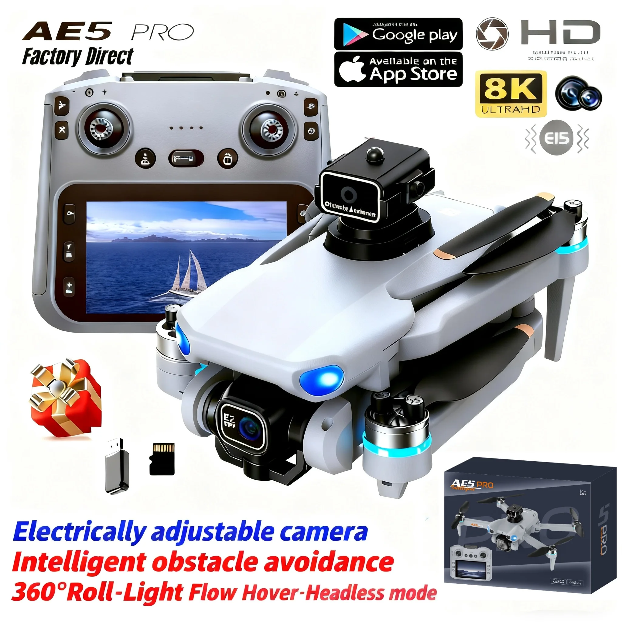AE5 Pro Drone 8K HD 4.5 inç Ek - Drone Kit Tricopter incelemesi ve fiyatı